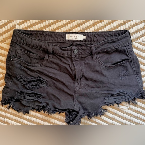 hidden Pants - Hidden black Jean shorts Large